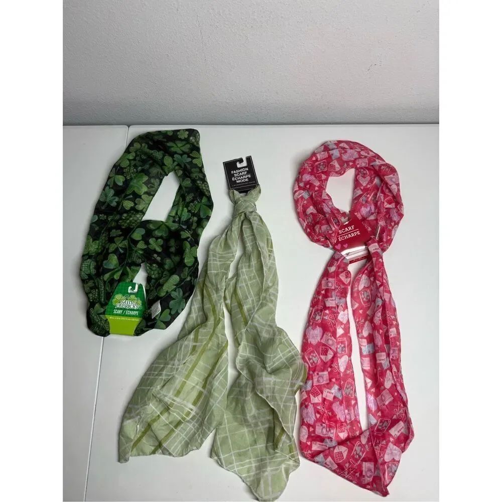 NWT Set of 3 Fashions Scarfs 2 regular/ 1 infinity (snood)